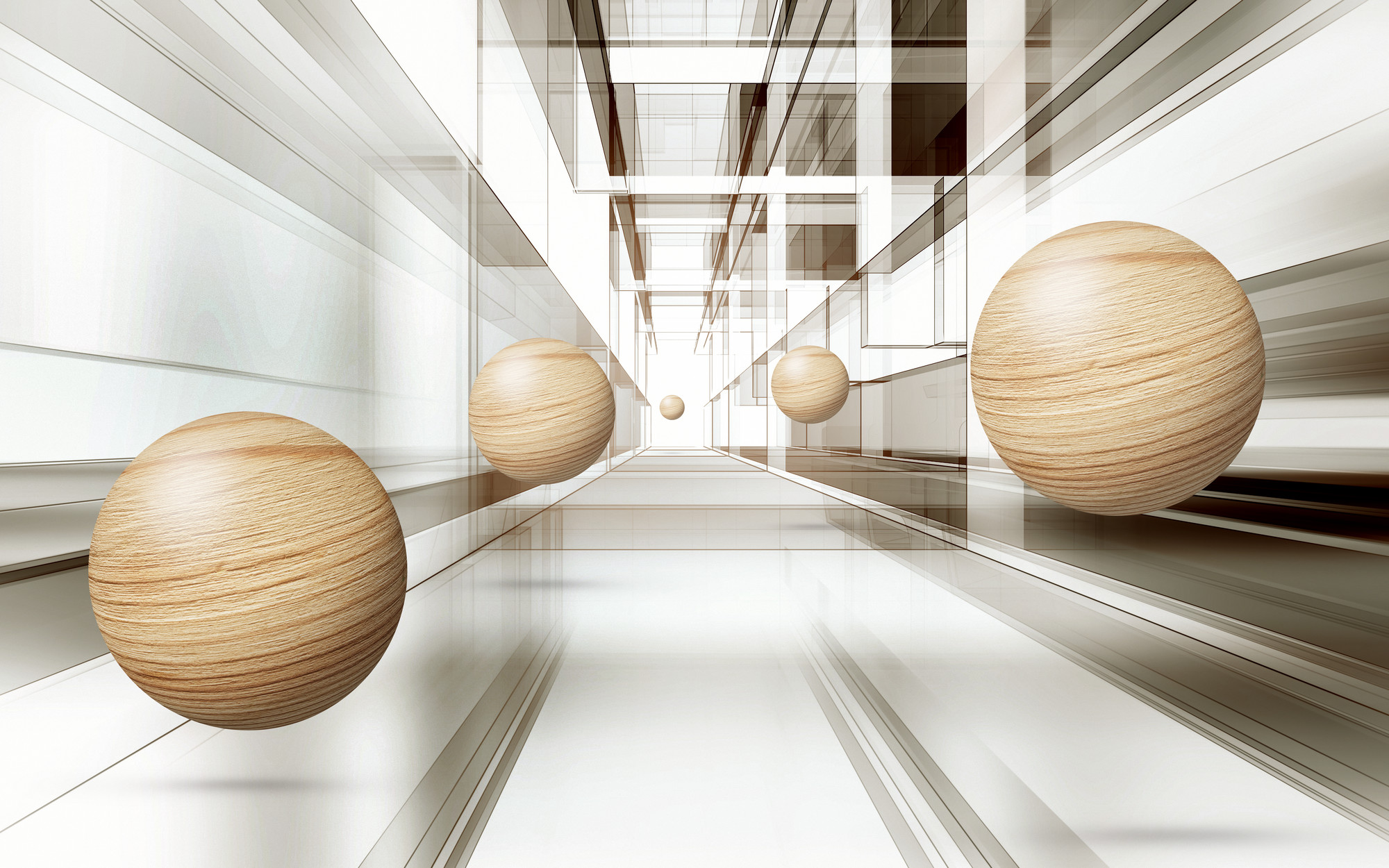 

Фотообои 3D 'Деревянные шары' (5000) , Фреска