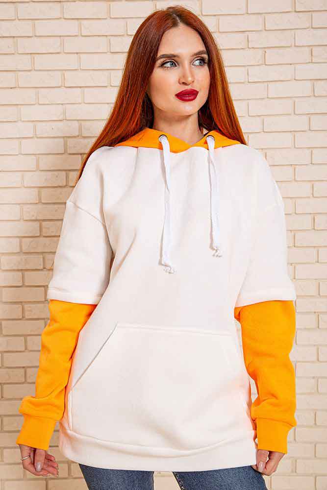 

Худи женский 102R121 цвет Молочно-оранжевый XXL-XXXL