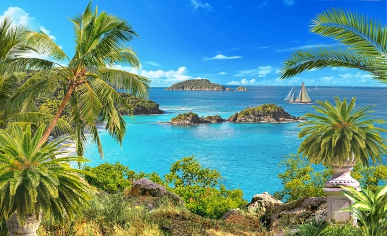 

Фотообои Фрески 'Море и пальмы' (4896) , Деко