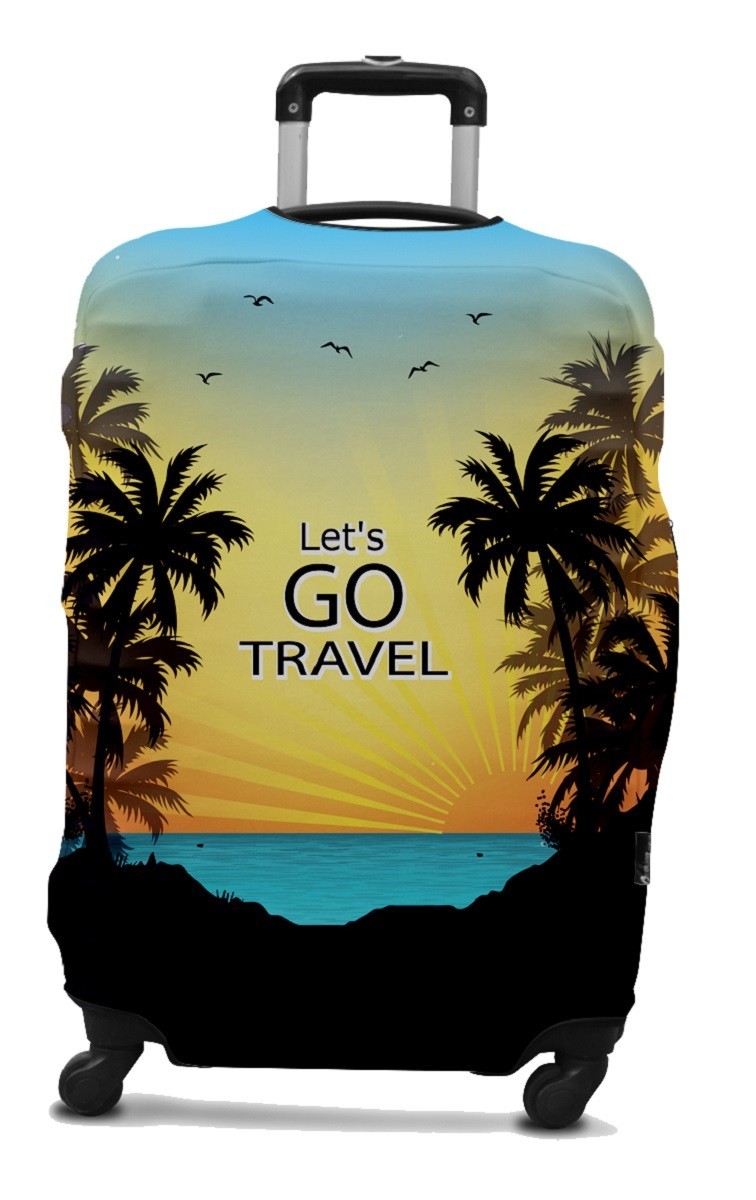 

Чехол на чемодан дайвинг с рисунком M Let's GO TRAVEL C0426M
