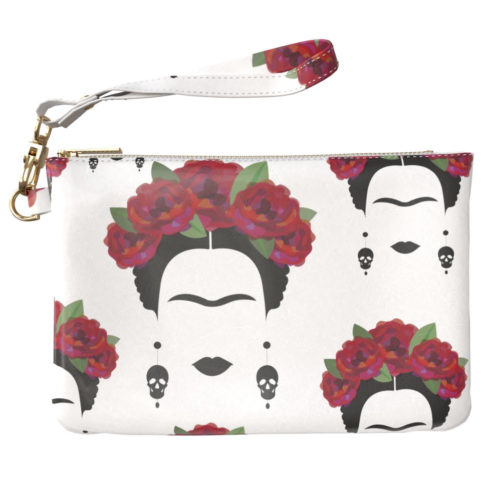 

Женская косметичка, дорожная сумочка (Frida Kahlo) ручной роботы из эко-кожи