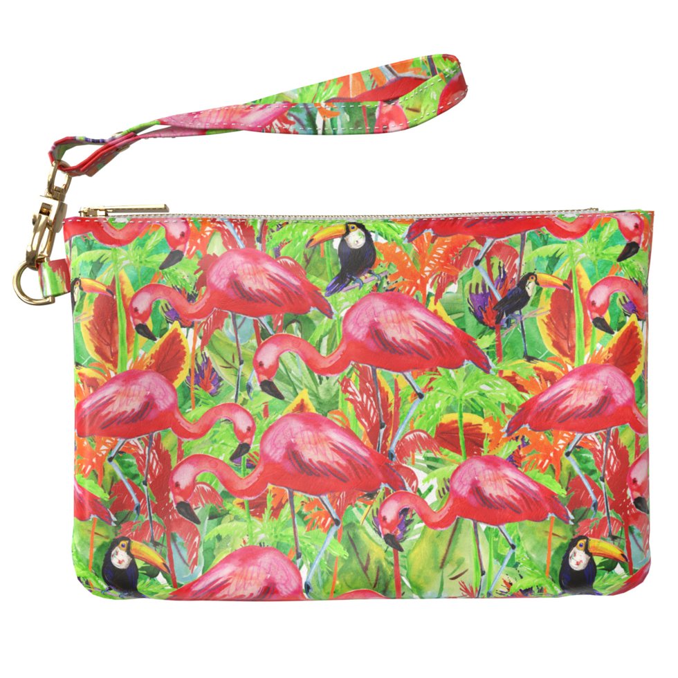 

Женская косметичка, дорожная сумочка (Экзотические птицы) ручной роботы из эко-кожи