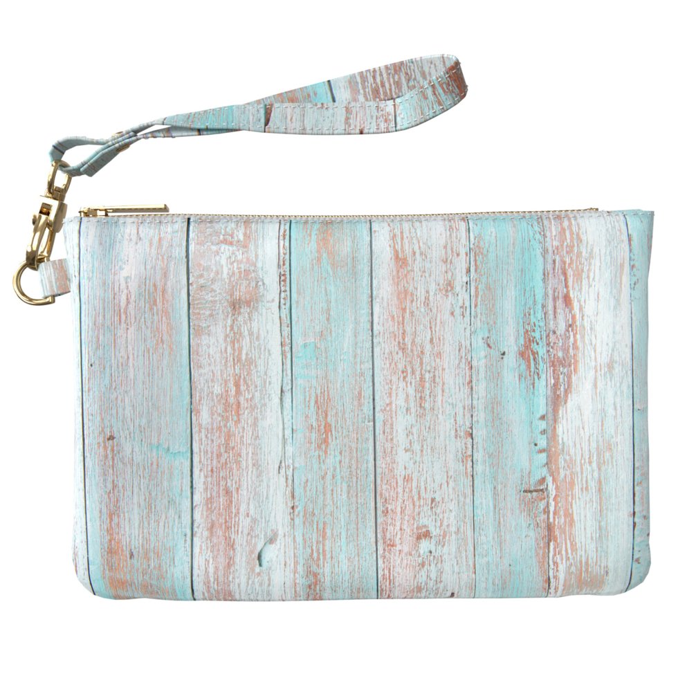 

Женская косметичка, дорожная сумочка (Бирюзовая древесина) ручной роботы из эко-кожи