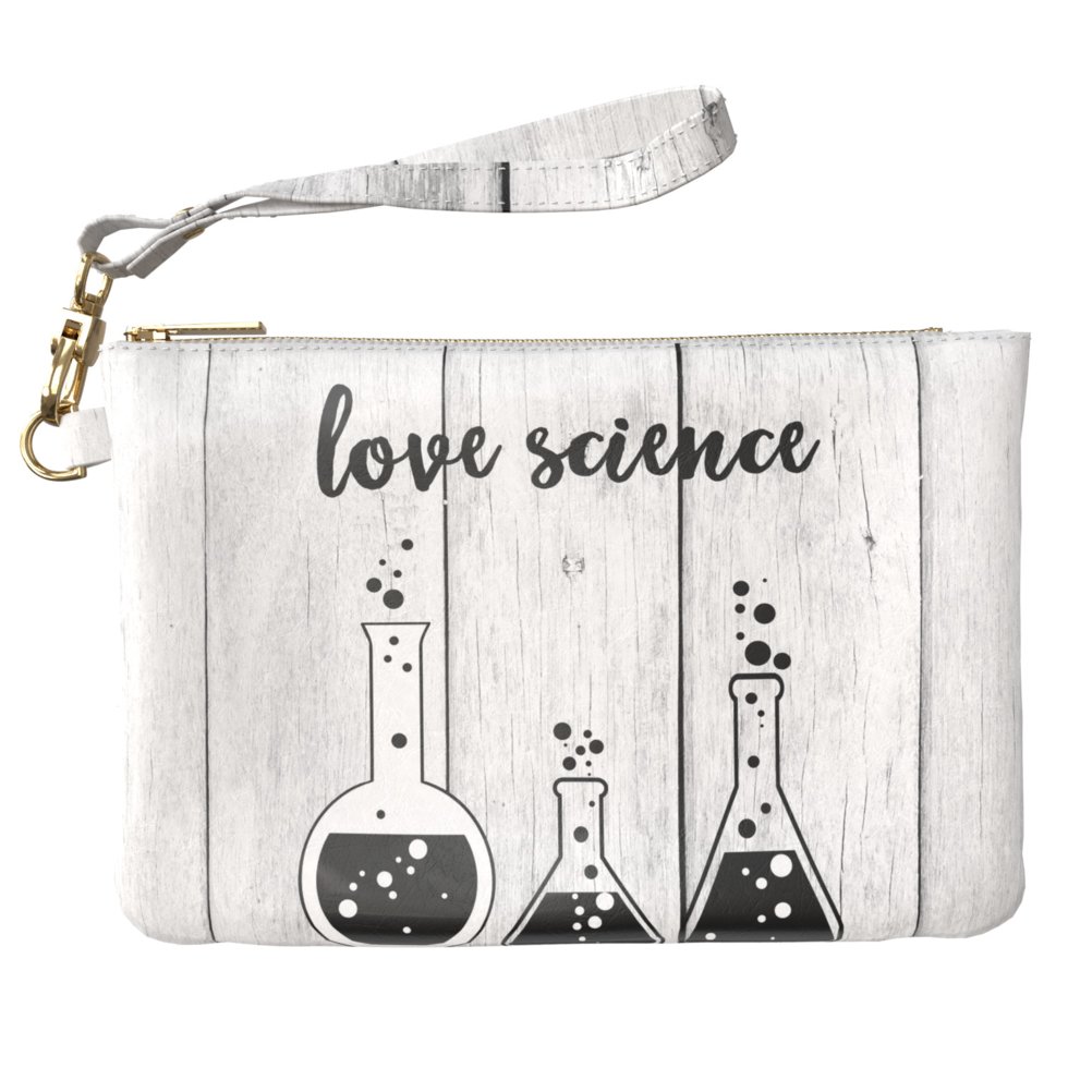 

Женская косметичка, дорожная сумочка (Love science) ручной роботы из эко-кожи