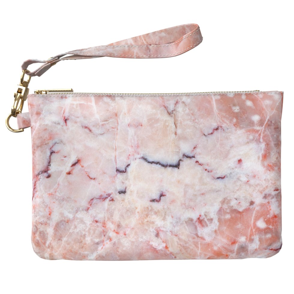 

Женская косметичка, дорожная сумочка (Розовый треснувший мрамор) ручной роботы из эко-кожи