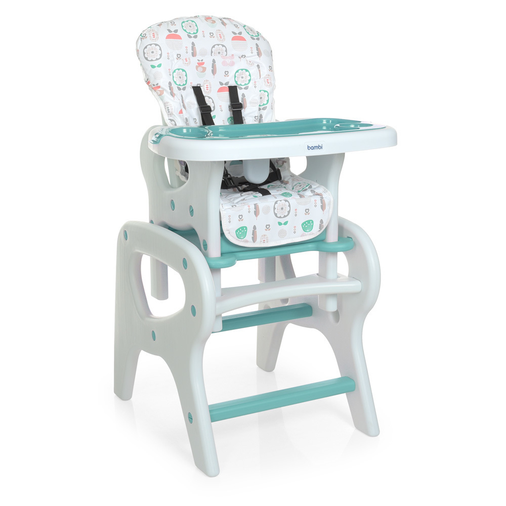 

Стульчик для кормления Bambi New M 0816 Flowers Mint (M 0816)