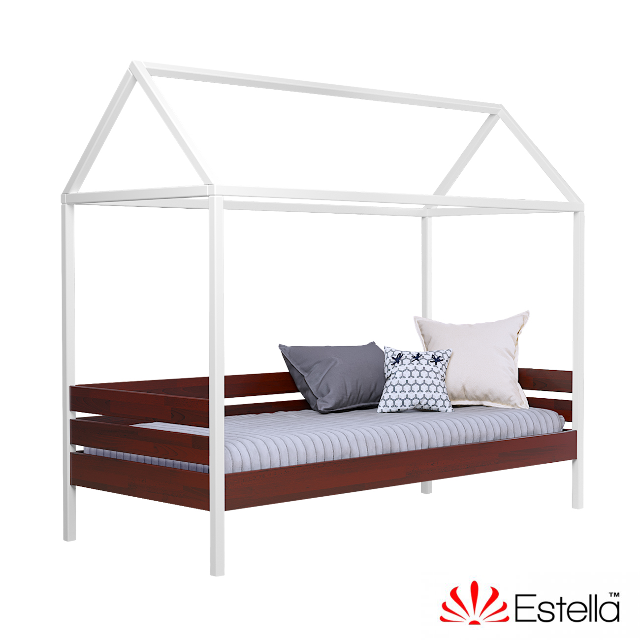 

Кровать детская Амми без ящиков Estella 90х190 174 - красное дерево/белый Щит Л4