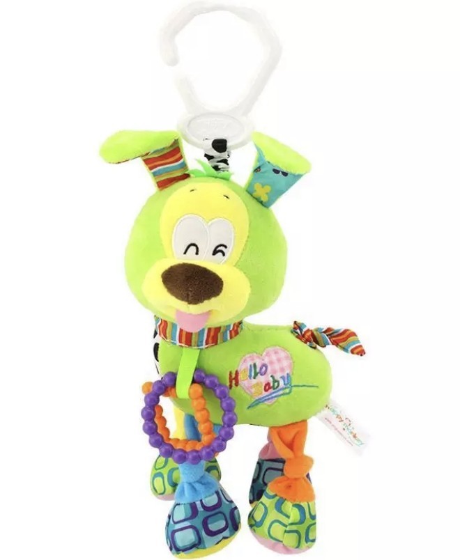 

Игрушка на коляску с вибрацией Happy Monkey SSK-006 Собачка зеленая