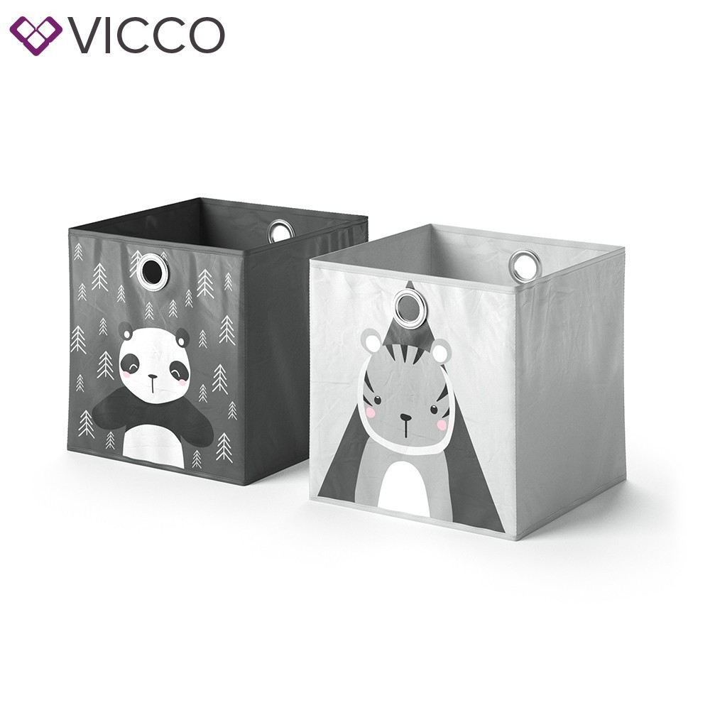 

Детские ящики для хранения Vicco, 2 шт., панда, тигр
