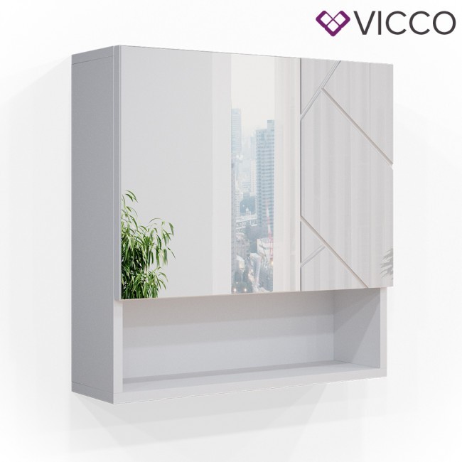 

Зеркальный шкаф для ванной Vicco Irma, 54x55, белый