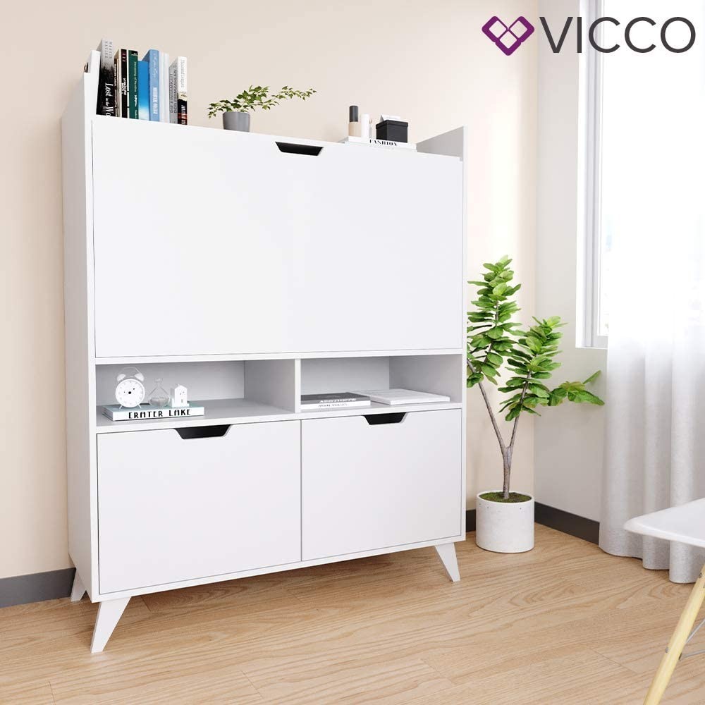 

Шкаф секретер для офиса и дома 110x140 Vicco Berdi, белый