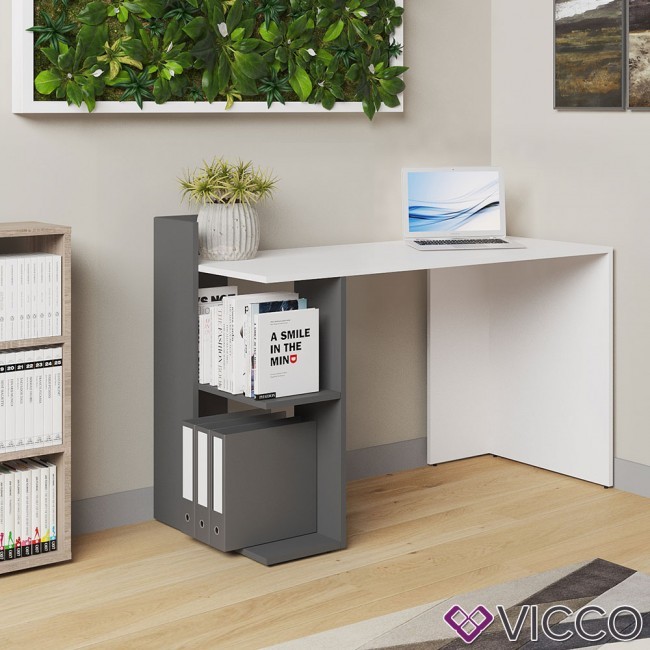 

Компьютерный стол Vicco Theo, белый антрацит