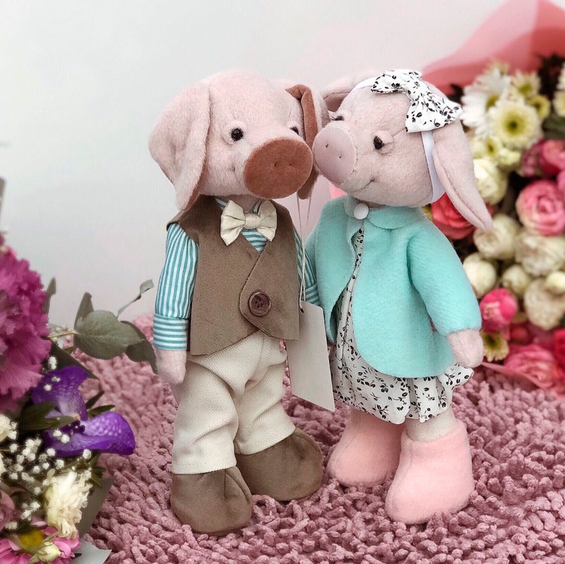 

Интерьерная игрушка Ivanka Present Свинки Пара 30 см мятная 2 шт