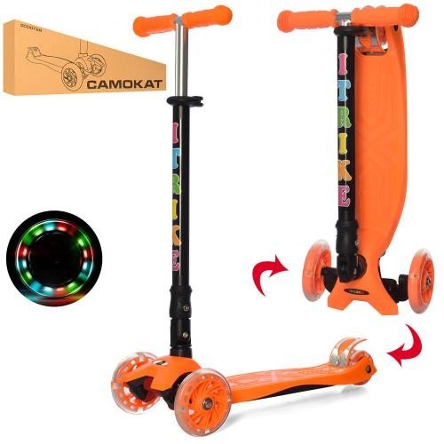 

Самокат детский трехколесный iTrike MAXI JR 3-003-1-OR свет