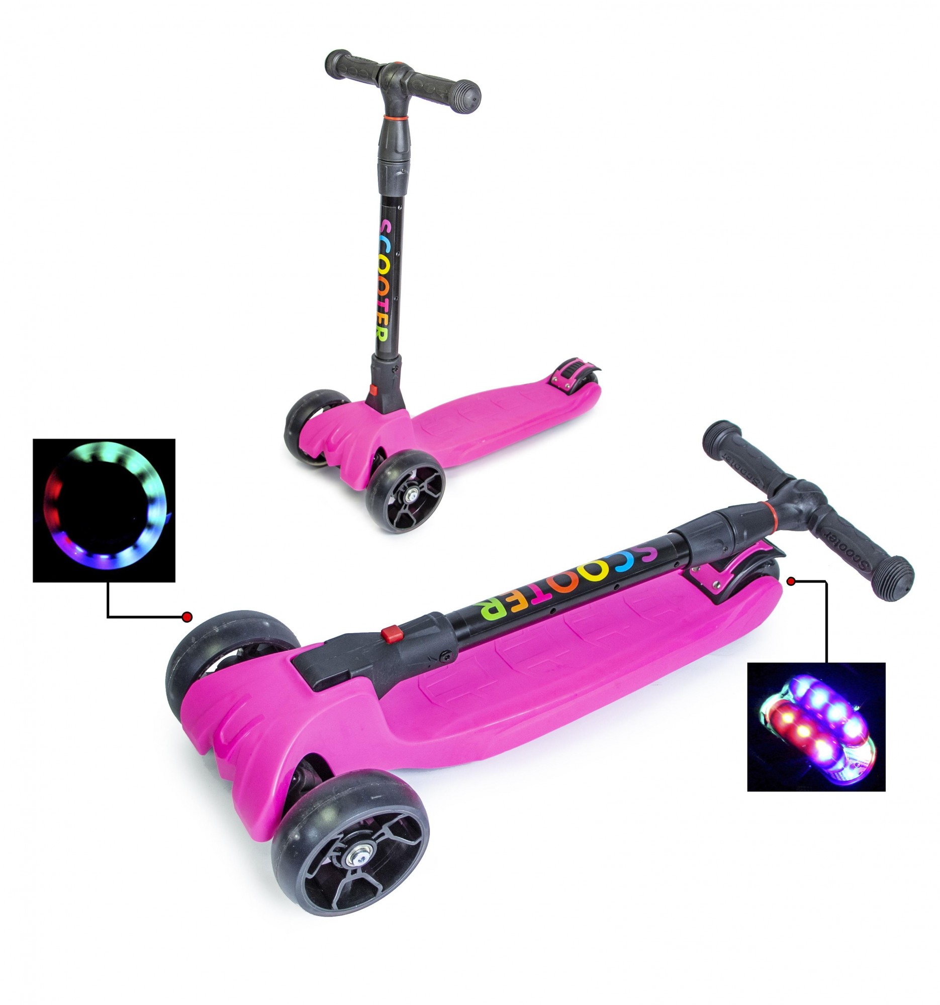 

Детский самокат Smart Pink складная ручка