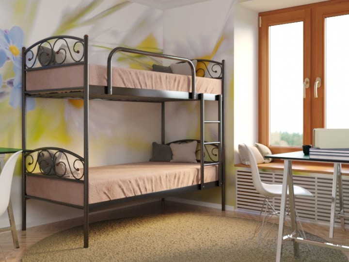 

Кровать металлическая двухъярусная VERONA DUO 200х90 см черная