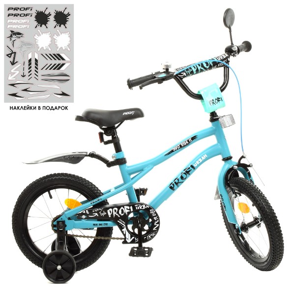 

Велосипед детский 2-х кол. 14д. PROF1 Y14253 Urban (turquoise)