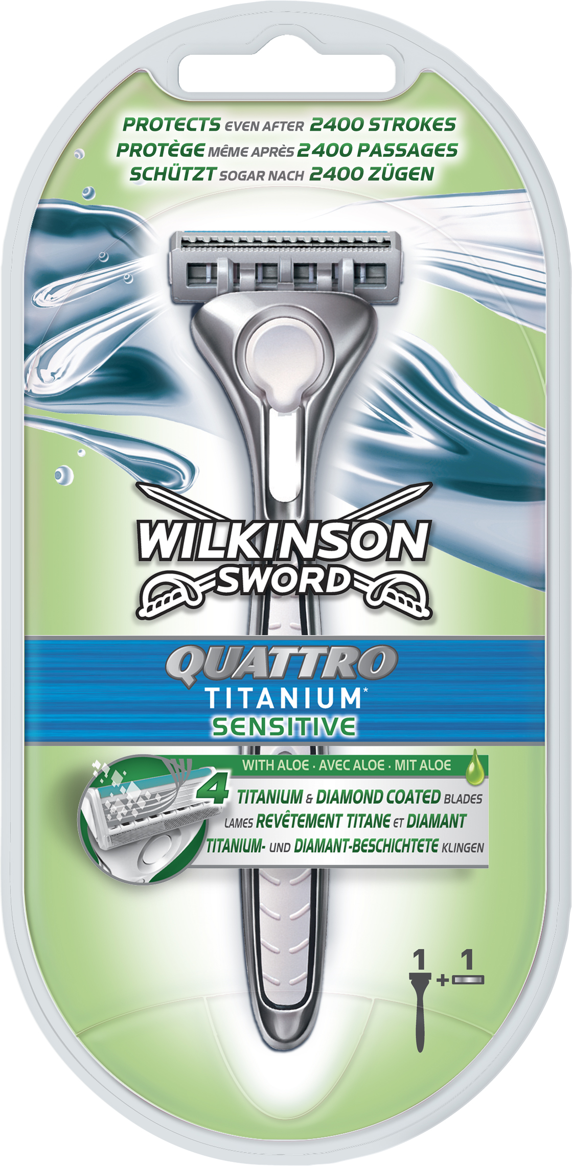 Бритва для гоління Wilkinson Sword Quattro Titanium Sensitive 2 ...