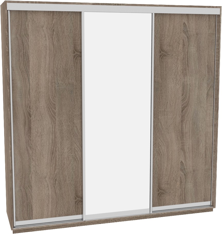 

Шкаф-купе ДОМ В236 Дуб сонома трюфель ДСП+Зеркало 230x60x240