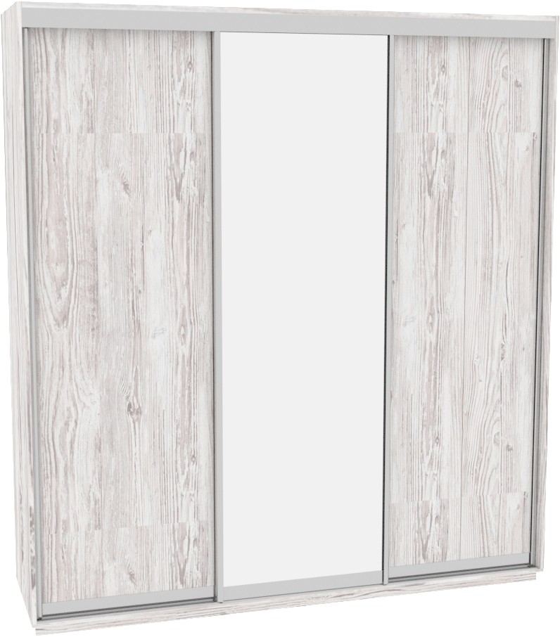 

Шкаф-купе ДОМ В226 Аляска ДСП+Зеркало 220x60x240