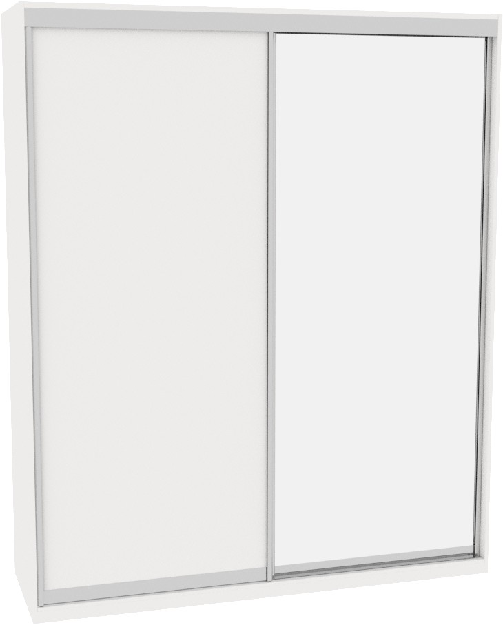 

Шкаф-купе ДОМ ВН206 Белый ДСП+Зеркало 200x60x240