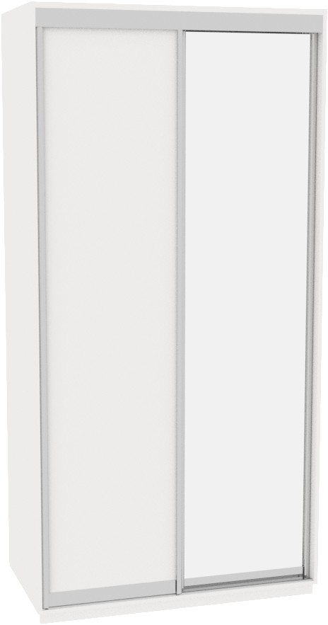 

Шкаф-купе ДОМ В126 Белый ДСП+Зеркало 120x60x240
