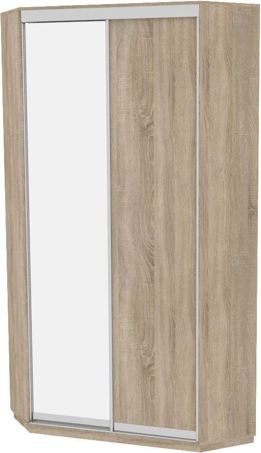 

Шкаф-купе ДОМ Угловой ВУ1200 Дуб сонома ДСП+Зеркало 120x120x240