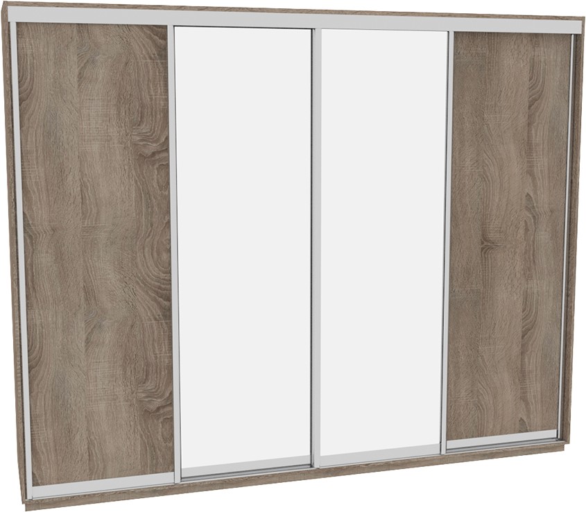 

Шкаф-купе ДОМ В336 Дуб сонома трюфель ДСП+Зеркало 330x60x240