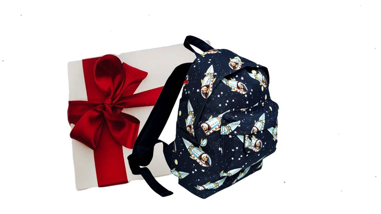 

Именной рюкзак Kuzema дошкольный в подарочной коробке с лентой Космический корабль 28 × 22 × 10 см XS синий PG44732-B