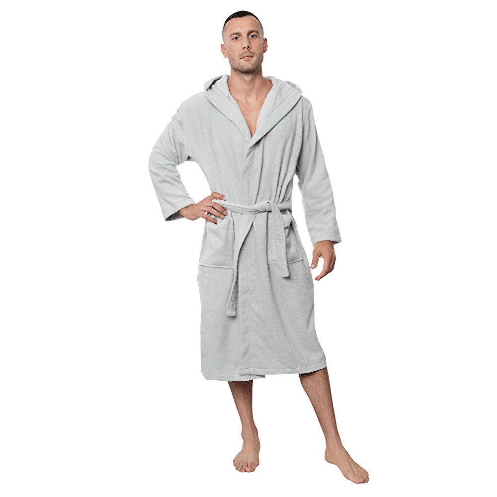 

Халат Kuzema Royal с капюшоном нежно-серый S Oeko-TEX® Сертификация RL107