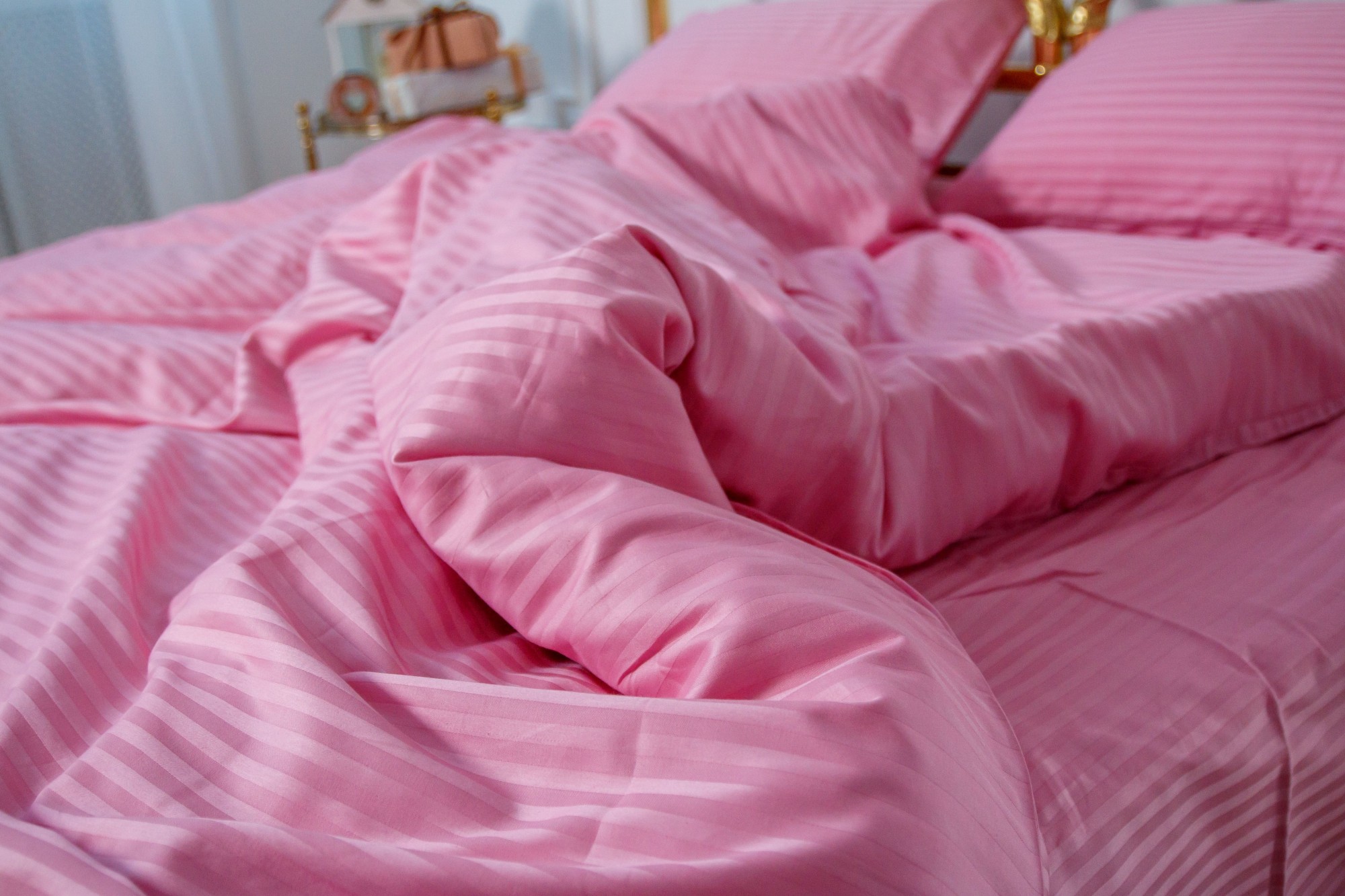 

Постельное бельё Textile Hygge сатин страйп 220х240 розовый 503312001