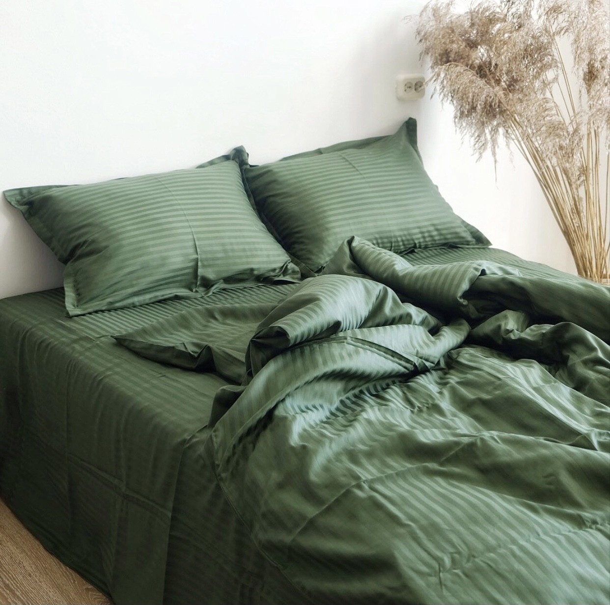 

Постельное бельё Textile Hygge сатин страйп 220х240 зелёный 503312001