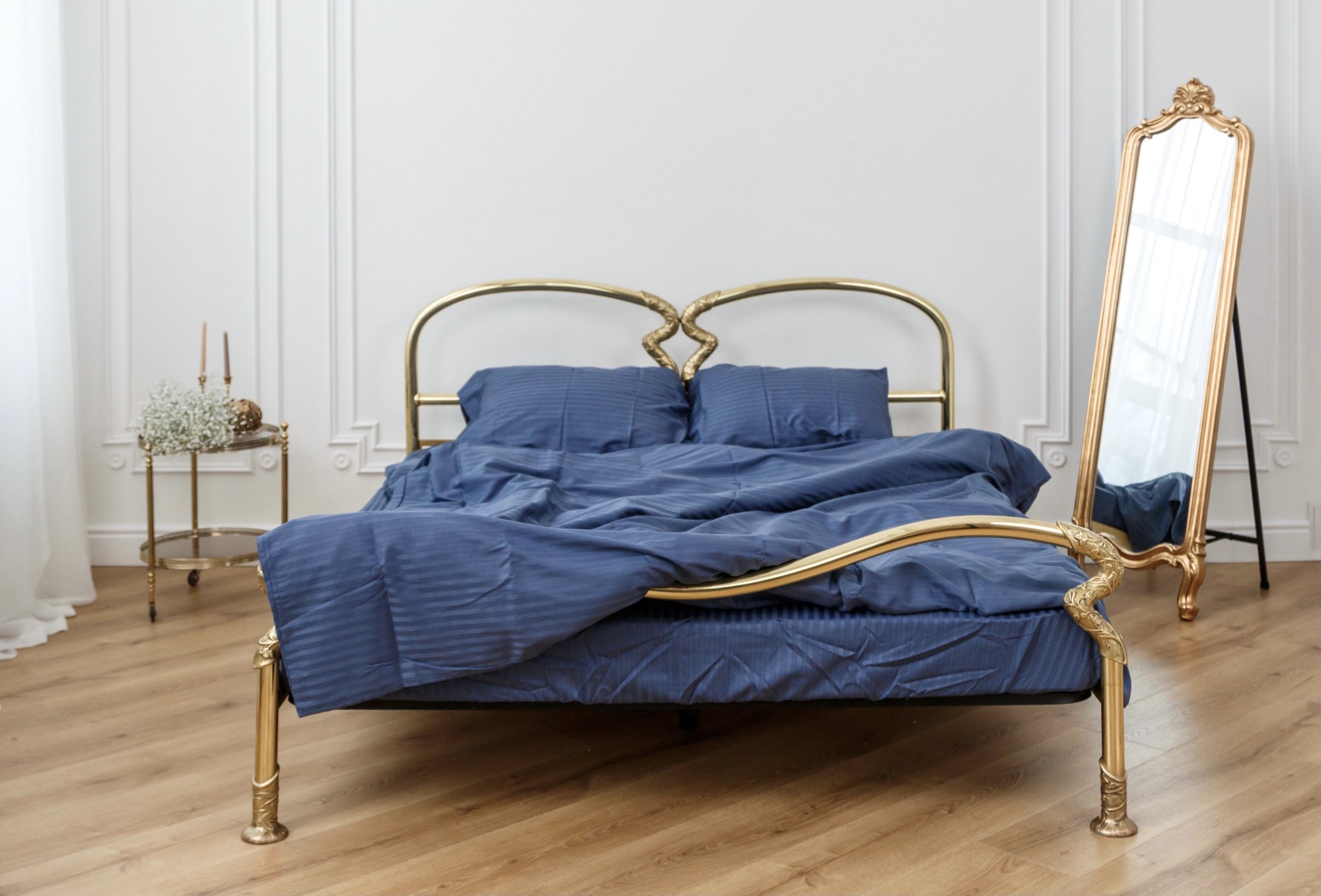 

Постельное бельё Textile Hygge сатин страйп 150х220 синий 103312001