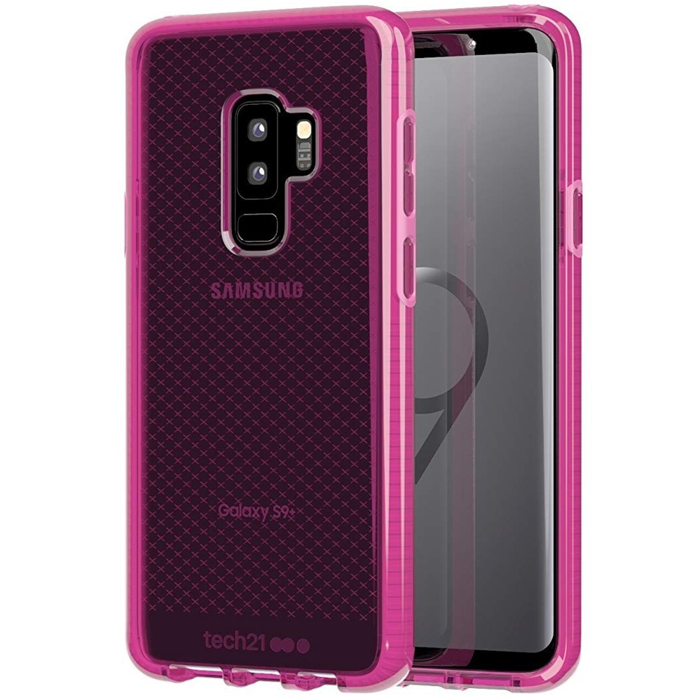 

​Силиконовый чехол бампер Tech21 Evo Check Samsung Galaxy S9 G960 Fuchsia