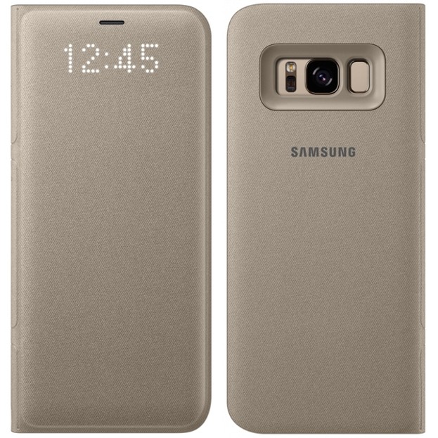 

​Оригинальный смарт чехол книжка Samsung LED Wallet Cover Galaxy S8 EF-NG950 gold