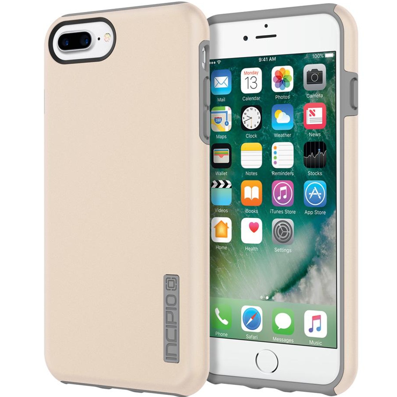 

Противоударный чехол бампер Incipio DualPro Dual Layer Protection Apple Iphone 6 Plus +/6s Plus +/7 Plus +/8 Plus + gold/grey