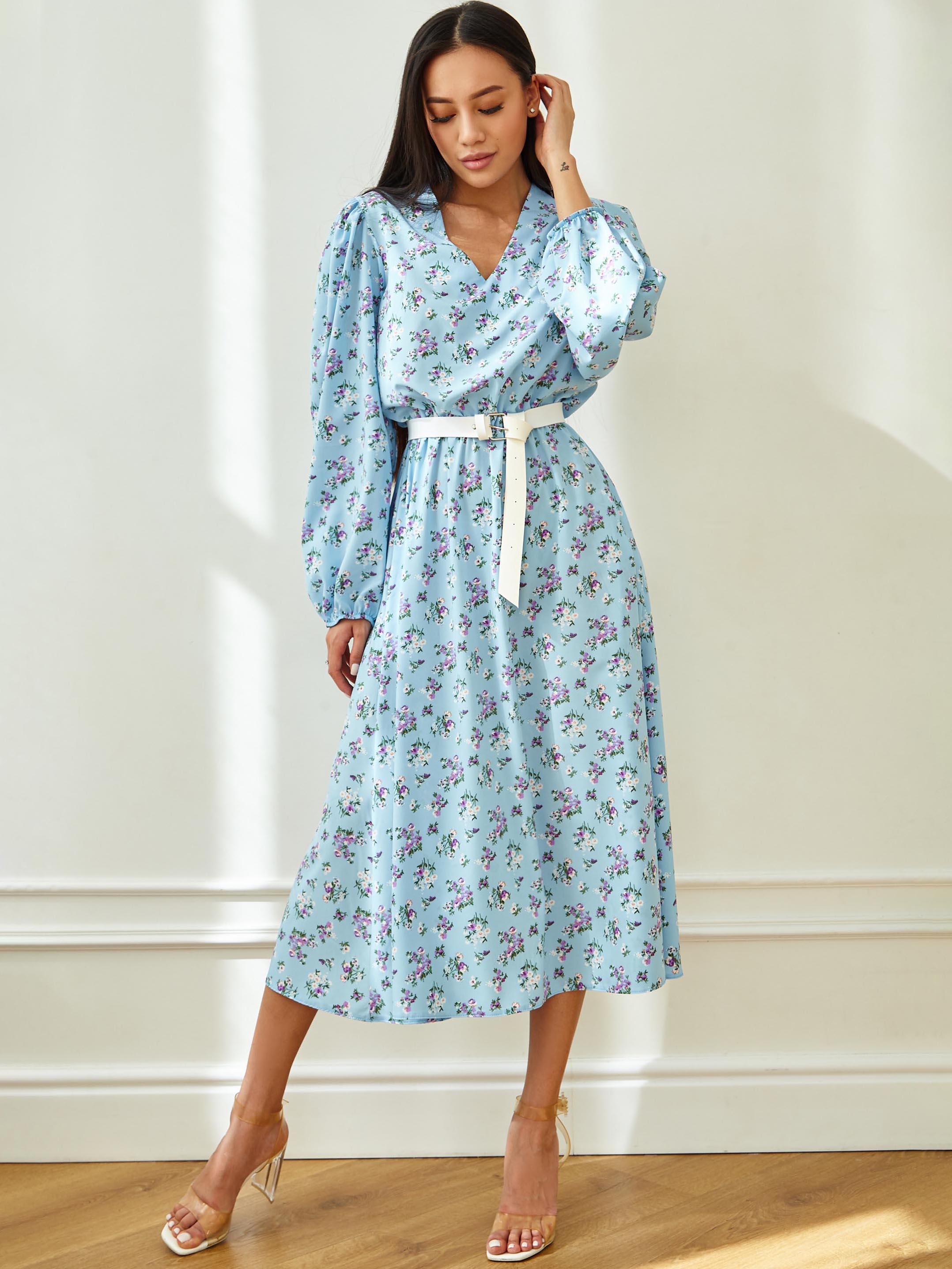 

Платье Jadone Fashion Рут без ремня M Голубое