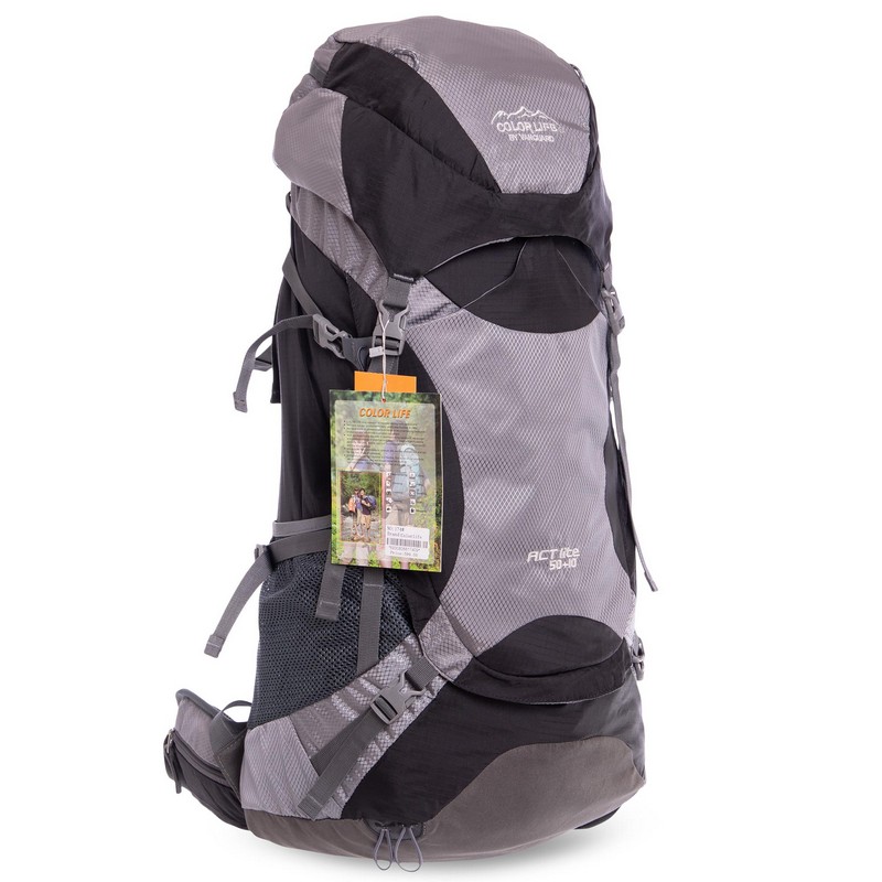 

Рюкзак туристический с каркасной спинкой Zelart V-60л grey-black GA-174