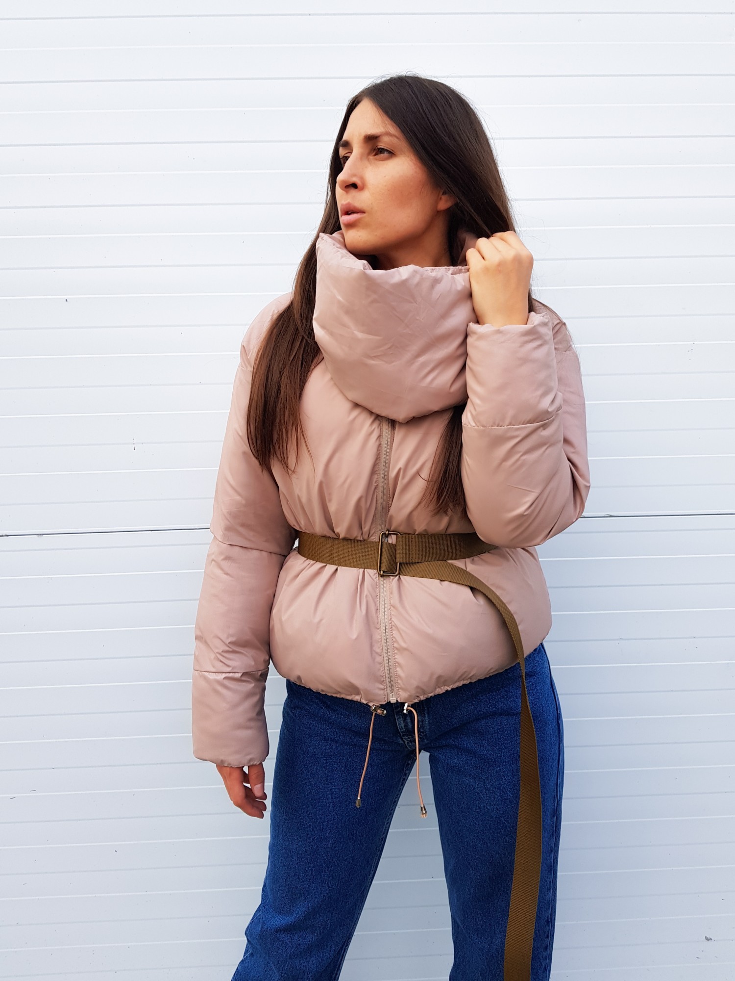 

Пуховик Lilo Short Beige без простежки Oversize M бежевый