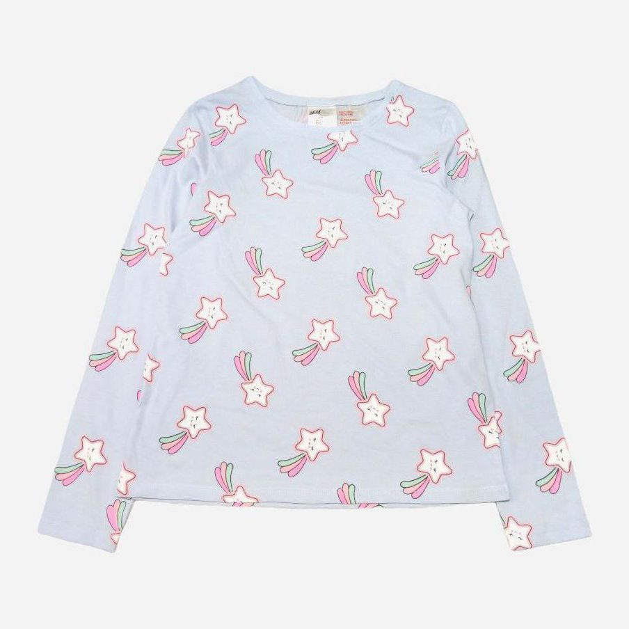 

Футболка с длинными рукавами пижамная H&M 744355 134-140 см Синяя