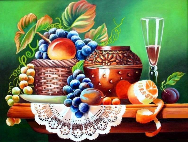 

Набор алмазной вышивки Алмазная мозаика "Фрукты на столе" 50х40 (231)