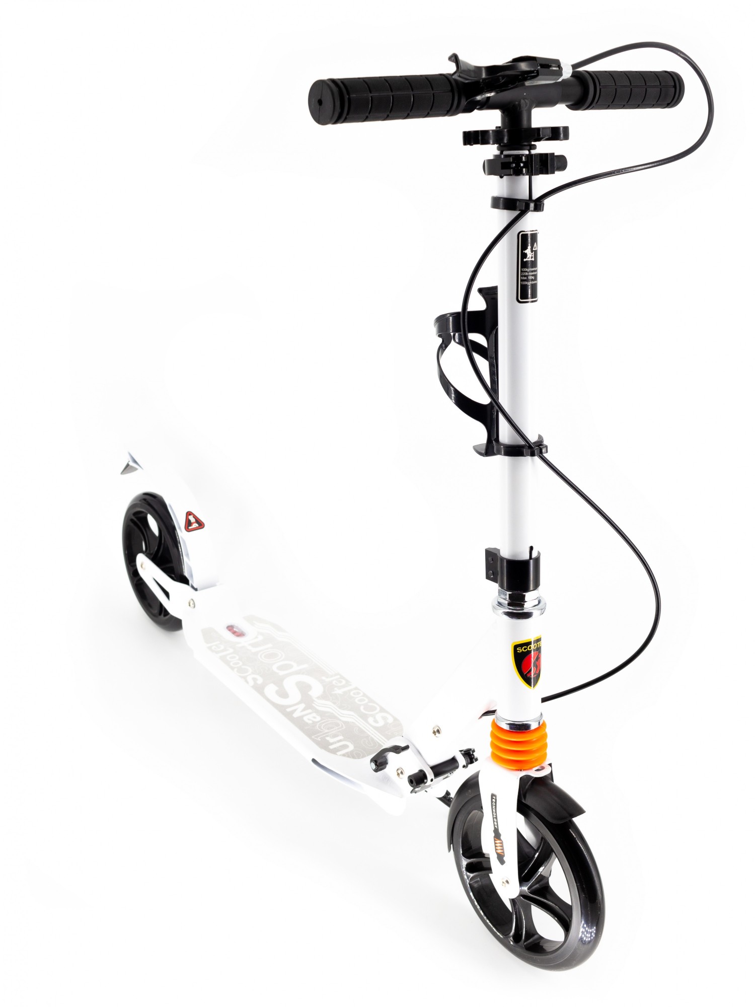 

Самокат Scooter с клипсой и подстаканником 116-C1 большие колеса Белый