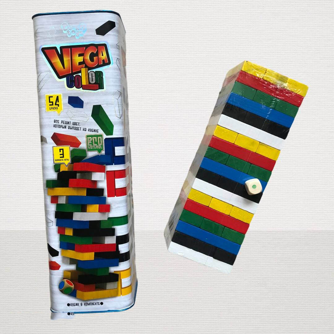 

Настольная Игра Дженга Vega Color (Падающая Башная) 54 бруска