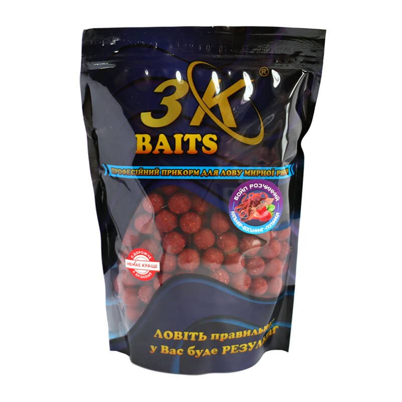 

Бойл 3KBaits растворимый пылящий Кальмар-осьминог-клубника 16мм 800г (3KB1165)