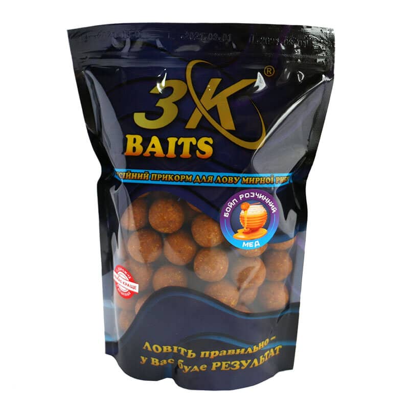 

Бойл 3KBaits растворимый пылящий Мёд 24мм 800г (3KB1166)