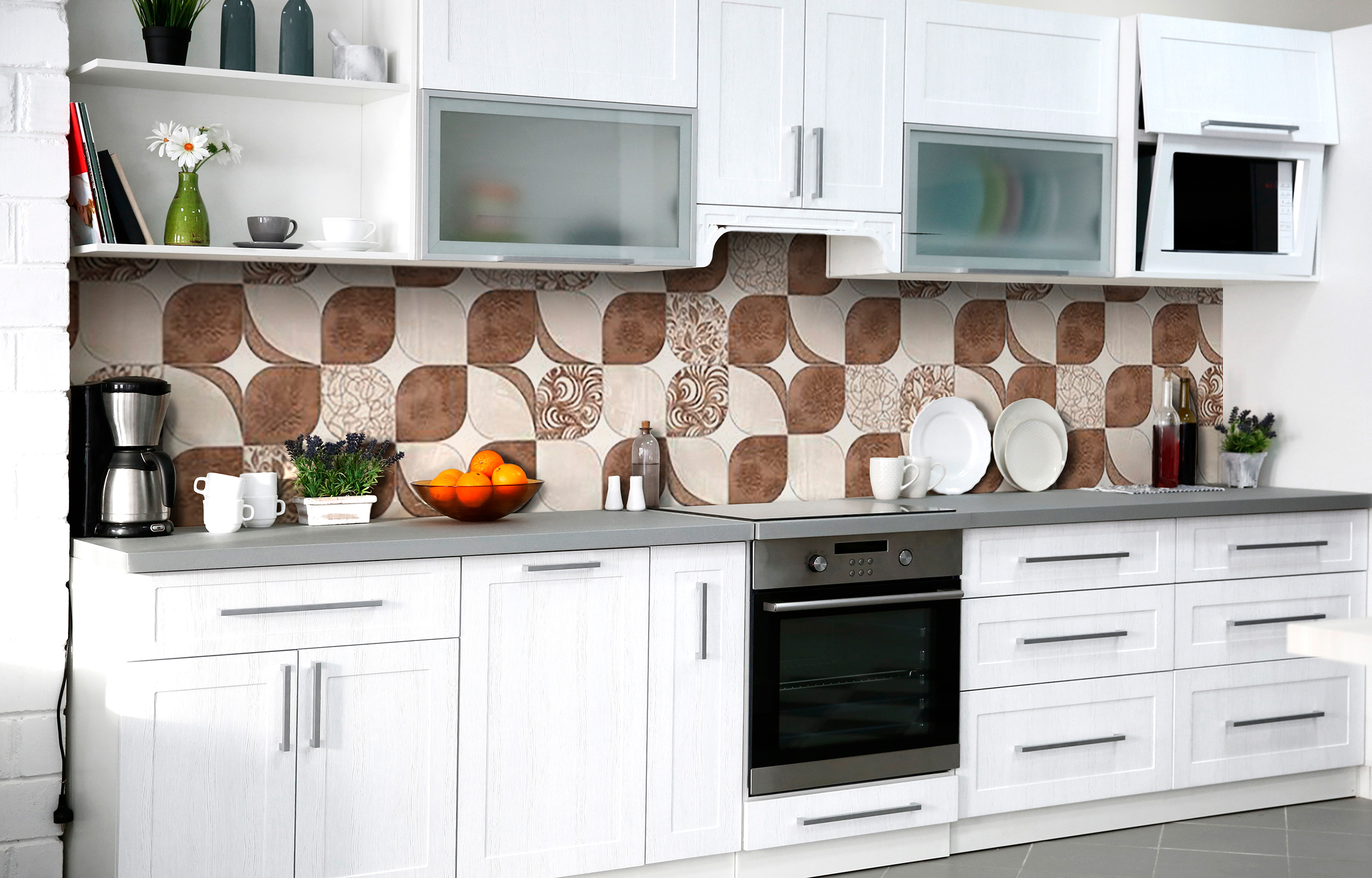 

Скинали на кухню Zatarga Кофейный клевер 600х2500 мм