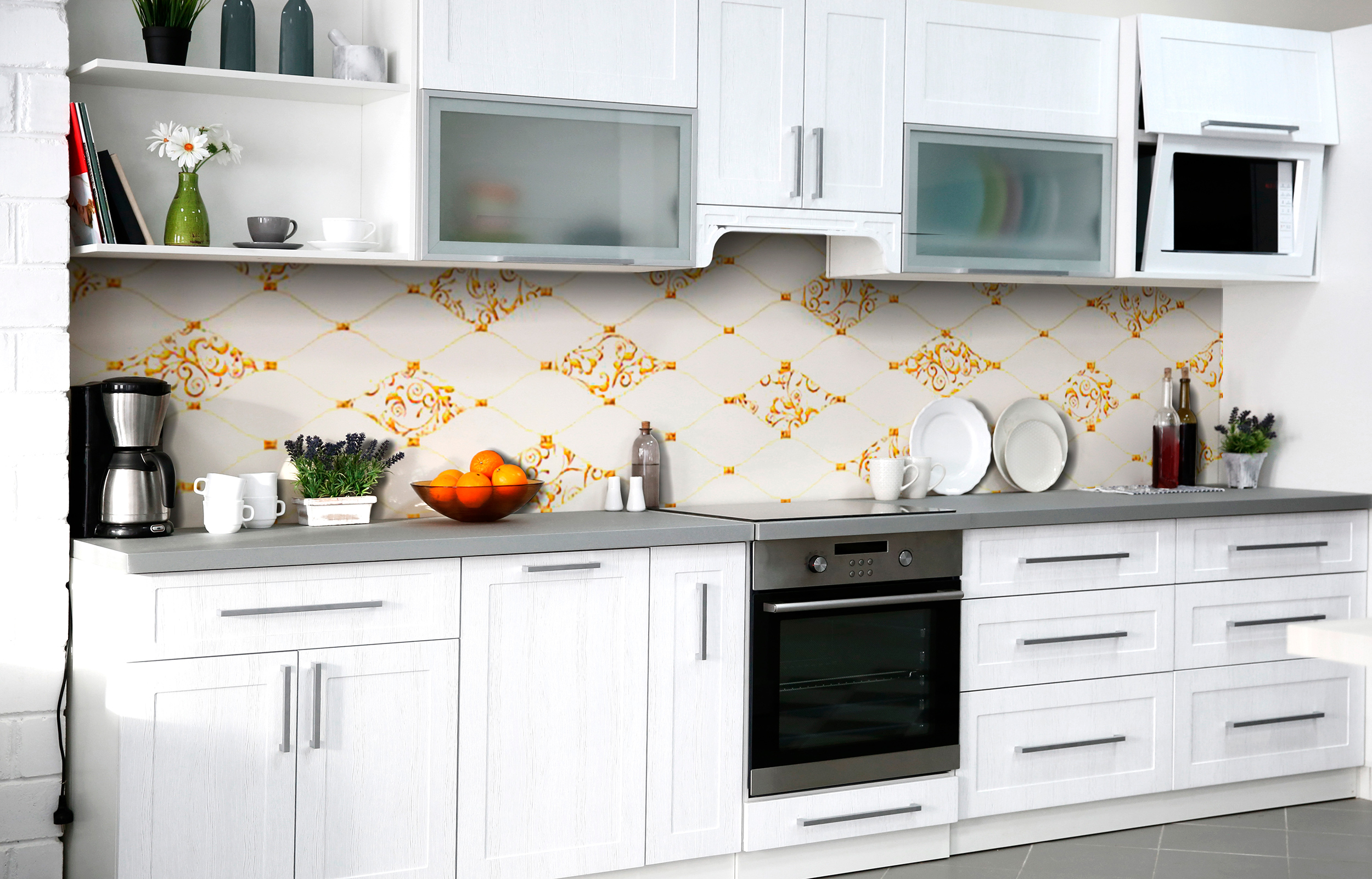 

Скинали на кухню Zatarga Золотая сеть 600х2500 мм