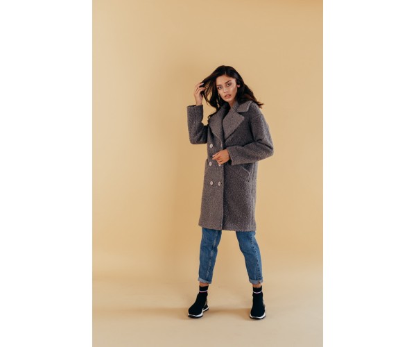 

Пальто женское демисезонное Valentir двубортное Oversize S Серый
