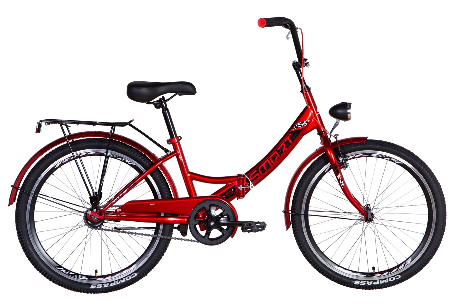 

Велосипед 24" Formula SMART вишневый с фонарём 2021