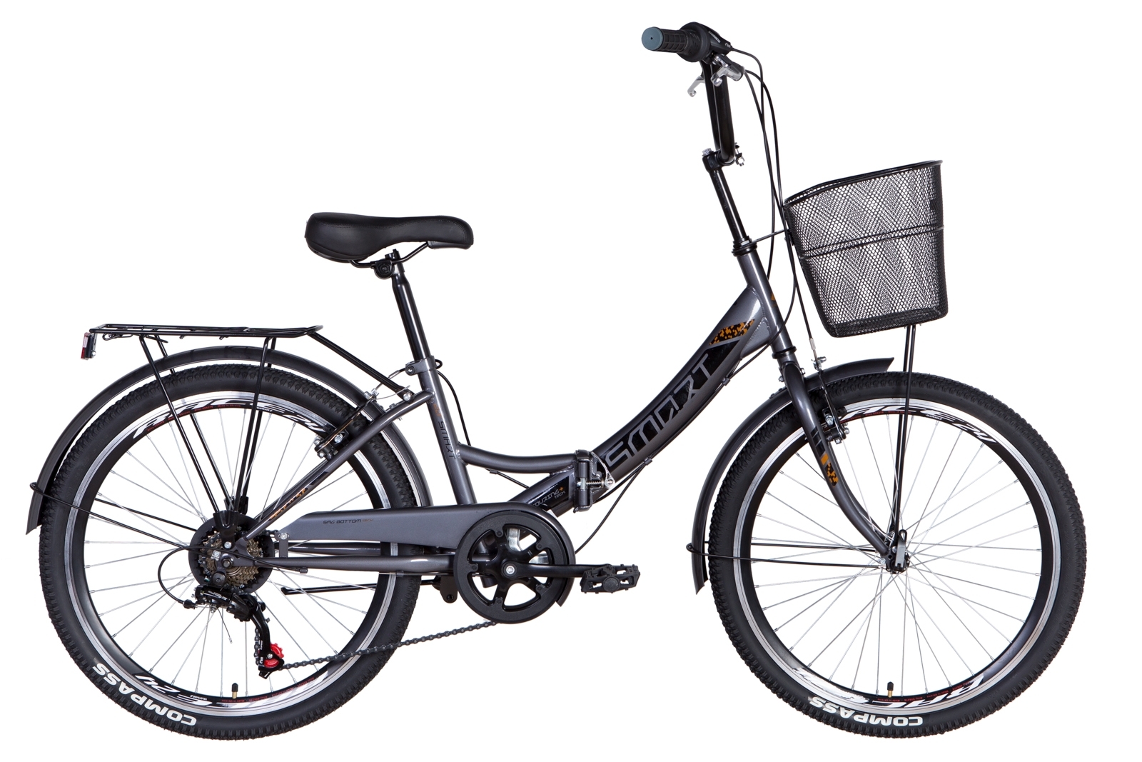 

Велосипед 24" Formula SMART трещотка серо-черный с корзиной 2021